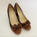 Kate Spade Shoes | Kate Spade Brown Suede Wedges With Black Trim And Bow Tie Sz 10.5 | Color: Black/Brown | Size: 10.5