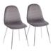 Pebble Contemporary Chair in Chrome and Grey Velvet by LumiSource - Set of 2 - Lumisource CH-PEBBLE SVVGY2