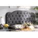 Baxton Studio Clovis Modern and Contemporary Grey Velvet Fabric Upholstered Full Size Headboard - Wholesale Interiors Clovis-Grey Velvet-HB-Full