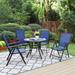 Lark Manor™ Alyah Round 4 - Person 37.5" Long Outdoor Dining Set Metal in Black/Brown | 37.5 W x 37.5 D in | Wayfair