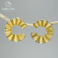 Lotus – boucles d'oreilles à clous en argent Sterling 925 et or 18 carats pour femmes bijoux fins