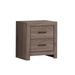 2 Drawer Nightstand with Metal Bar Pulls, Brown