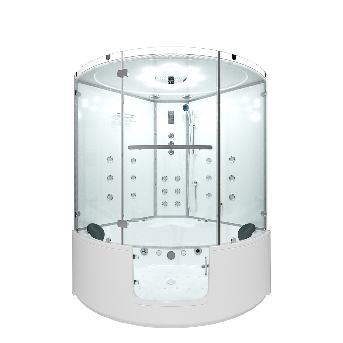 AcquaVapore Dampfdusche Whirlpool Dusche Duschkabine K60-WS-TH-SC 140x140cm aktive Schlauch-Reinigung Image