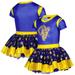 Girls Youth Royal Los Angeles Rams Tutu Tailgate Game Day V-Neck Costume