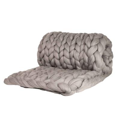 adorist. - Wolldecke Cosima Chunky Knit, hellgrau Wohndecke 1 ct