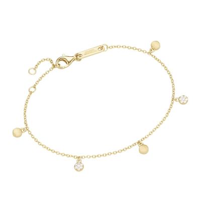 Giorgio Martello Milano Armband mit 5 Behängen, weißen Zirkonia und matt, Silber 925 19 cm Hellbraun Damen Image