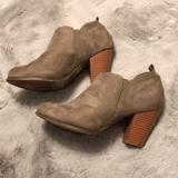 Torrid Other | Beige Suede Stretch Slip On Booties 7.5 From Torrid. | Color: Brown/Tan | Size: Torrid 7.5 W