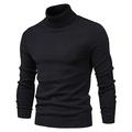 Men'S Knitted Sweater - Men'S Sweater Turtleneck Pullover，Winter Solid Color Slim Thick Jumpers, Plus Size Long Sleeve Knitted Jacket For Men Bottoming Shirt Outside Wear Clothing,Black,Medium