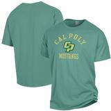 Men's ComfortWash Green Cal Poly Mustangs Arch Logo Garment Dyed T-Shirt