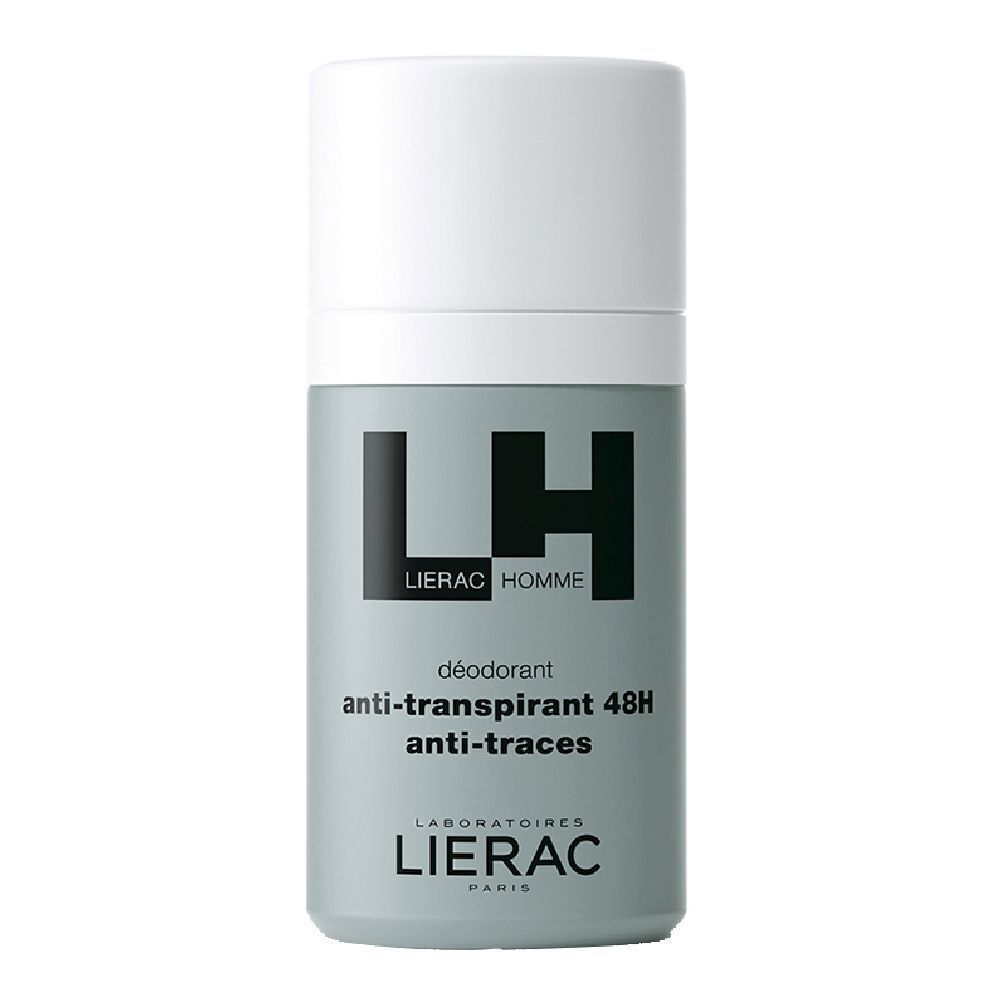 LIERAC Homme Deodorante Anti-traspirante e Anti-traccia 50 ml Roll-On