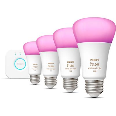 Philips Hue A19 RGB 4-Pack Bulb Starter Kit with Hub