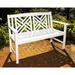 ACHLA Fretwork Wooden Garden Outdoor Bench Wood/Natural Hardwoods in White | 35 H x 48 W x 20 D in | Wayfair OFB-10W-P