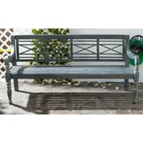 SAFAVIEH Outdoor Living Karoo Ash Grey Acacia Wood Bench - 70.1"x24.4"x34.3"