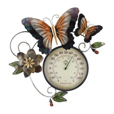 Thermometer Metallic Wall Decor - Butterfly