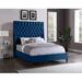 House of Hampton® Dymph Tufted Low Profile Platform Bed Upholstered/Velvet in Blue | 71 H x 60.5 W x 83 D in | Wayfair