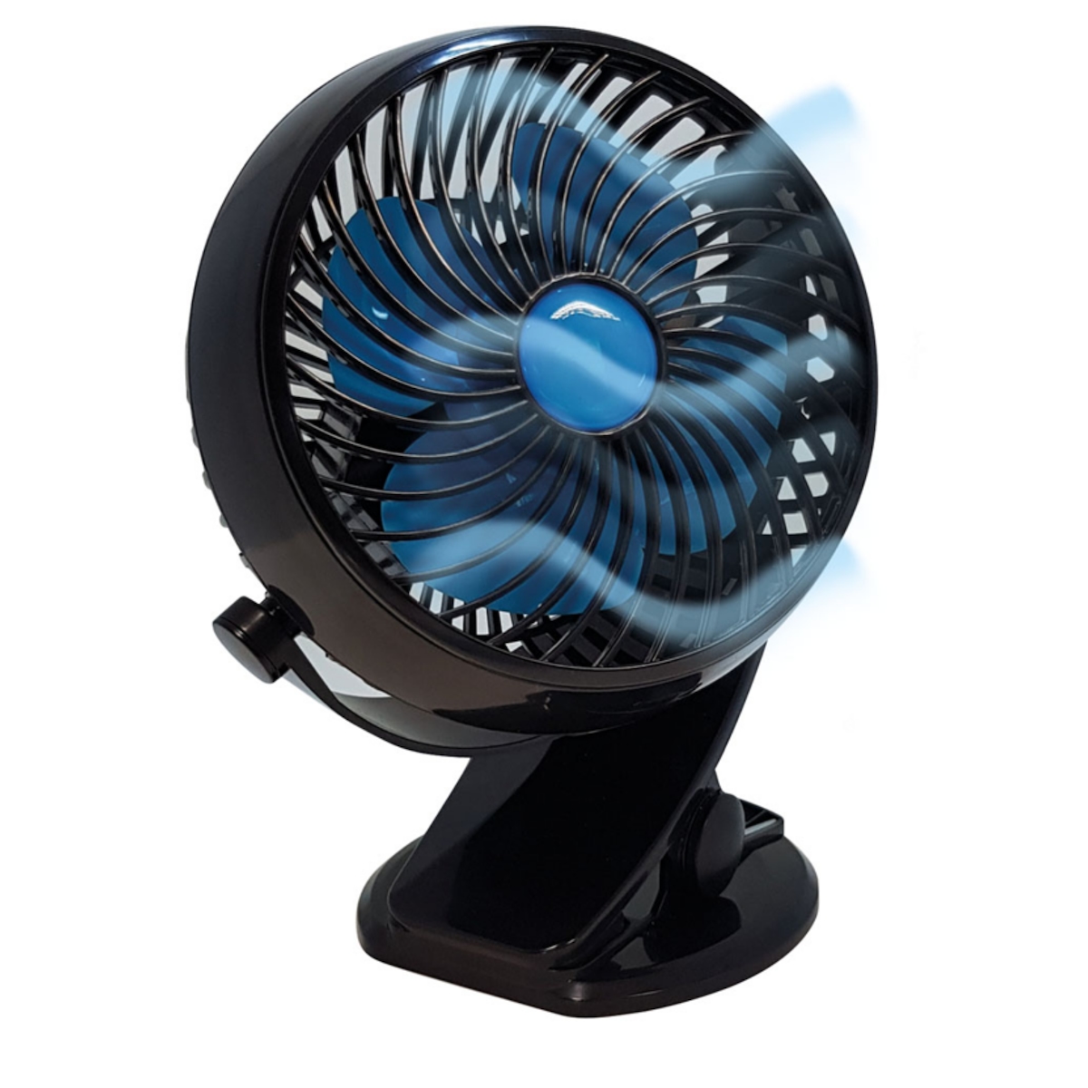 Starlyf Fast Fan, Mini Tischventilator, 18 cm, Ventilator kabellos, Akku, 360°, Befestigungsclip, USB, schwarz Image