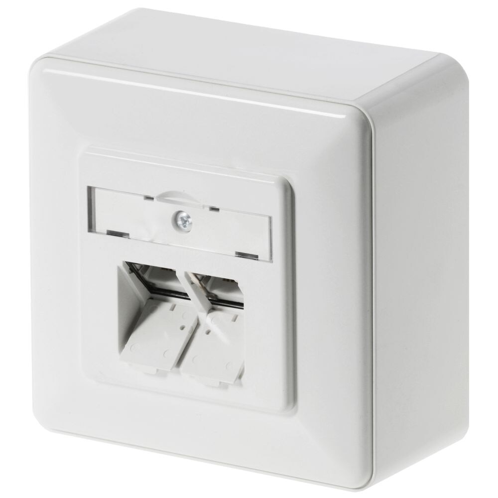 METZ CONNECT E-DAT C6A 2 Port AP Anschlussdose reinweiß Image