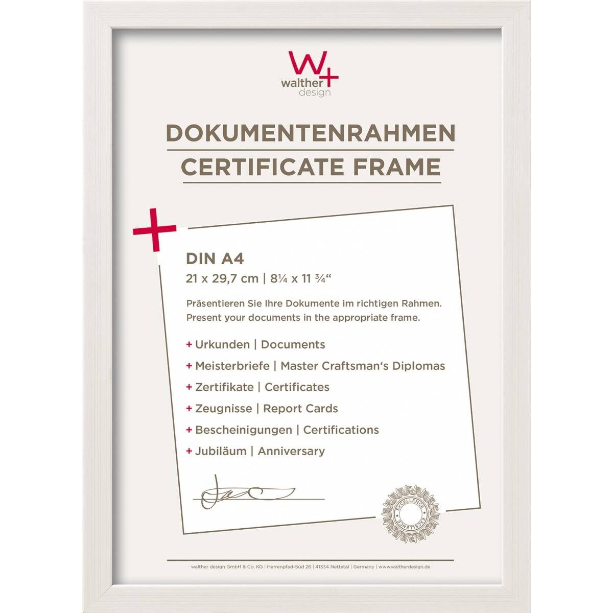 walther + design JK318W,Construction Designrahmen 013X018 cm WEISS Image