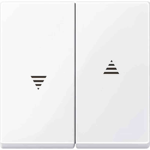 Merten System M Wippe zweiteilig, Jalousie, aktivweiß, glänzend, Symbol Pfeile, geeignet für Bussystem-Tasterankopplung Image