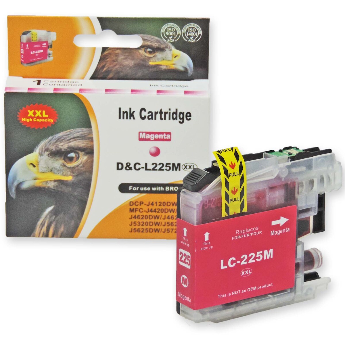 Kompatibel Brother LC-225 XXL M Magenta Rot Druckerpatrone für 1.200 Seiten von D&C Image