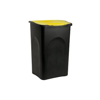 Stefanplast® Mülleimer Klappdeckel Schwarz - Gelb 50 L Image