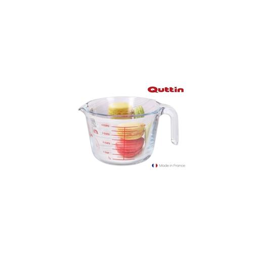 Quttin Glas-Messbecher 1 Liter Glasmessbecher Messbecher hitzebeständig 1000ml