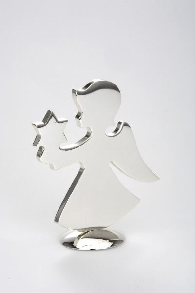 Deko Engel mit Stern, groß versilbert und anlaufgeschützt Image