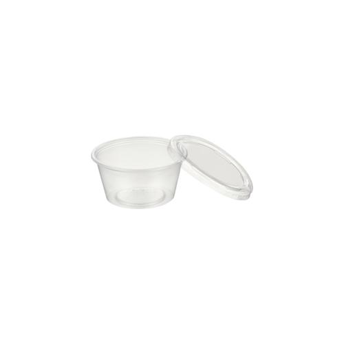 100x Dressingbecher Saucenbecher 100ml transparent mit Deckel aus PP