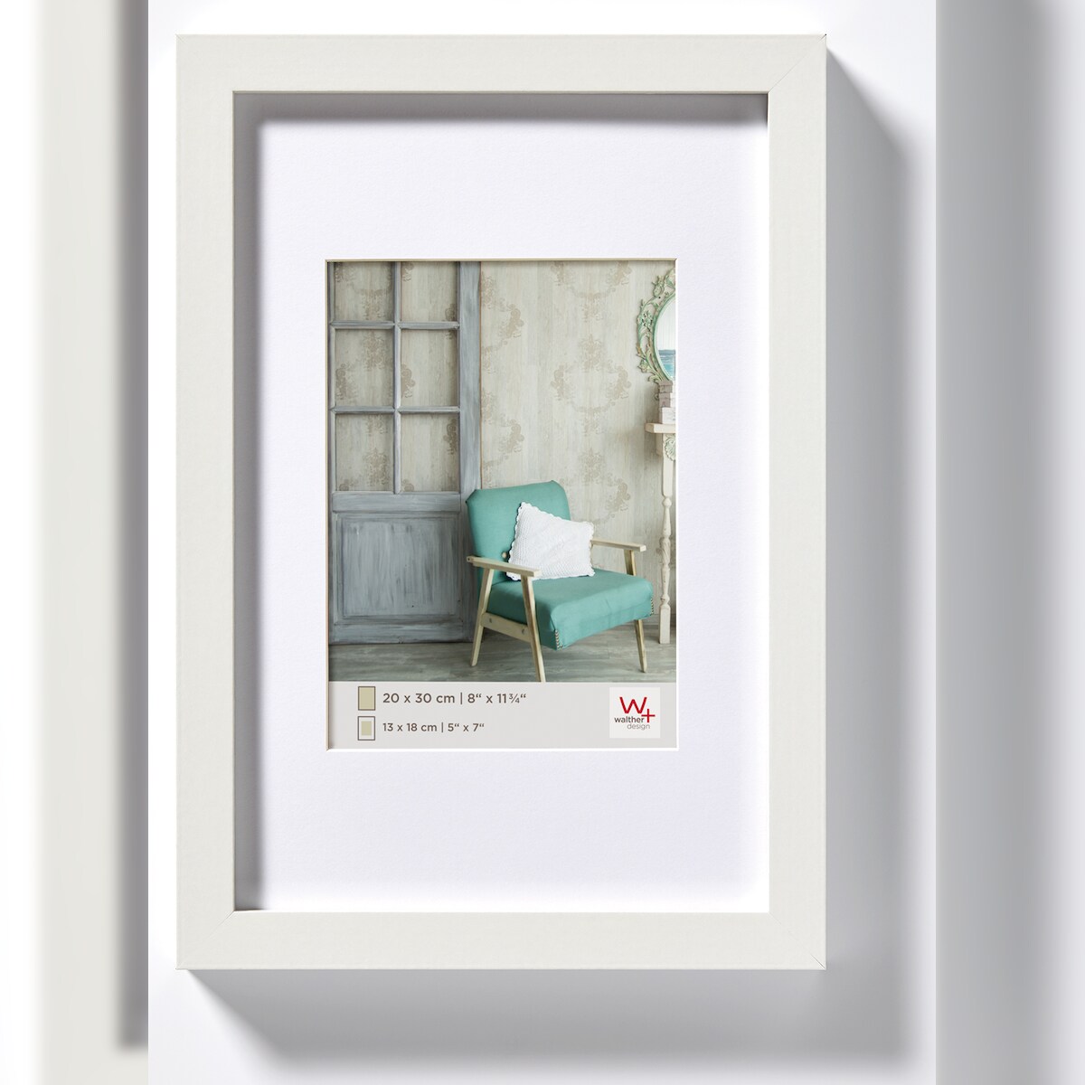 walther + design Stockholm Holz Bilderrahmen 40x50 cm WEISS Image