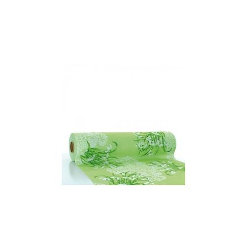 Sovie HORECA Tischläufer Melanie in grün aus Linclass® Airlaid 40 cm x 24 m, 1 Stück Hochzeit Frühling Blumen