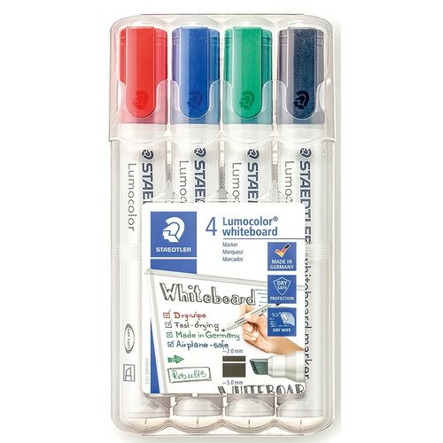 STAEDTLER Whiteboardmarker Lumicolor Keilspitze Sortierte Farben 4 Stück Image