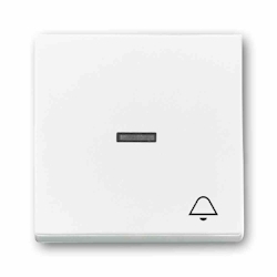 Busch-Jaeger FUTURE LINEAR Kontrollwippe, Schalter/Taster, studioweiß, glänzend, Symbol Klingel Image