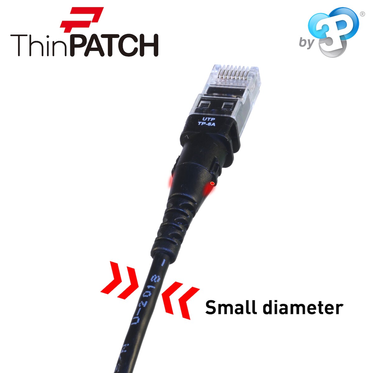 Patchsee Patchkabel ThinPatch UTP CAT 6a schwarz 3,1m Image
