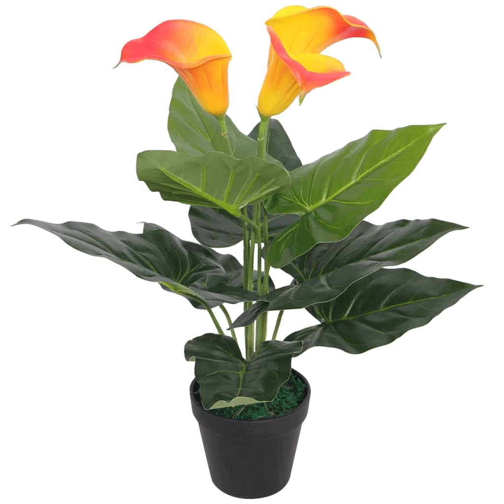 vidaXL Künstliche Calla-Lilie mit Topf 45 cm Rot und Gelb Image