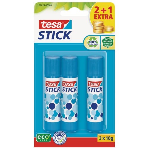 tesa Stick Klebestift Permanent Farblos 3 Stück à 10 g Image
