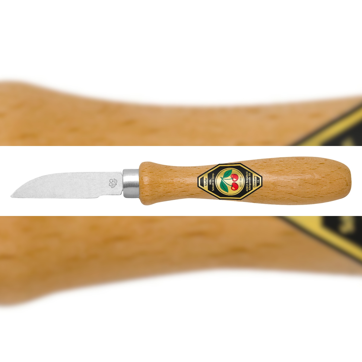 Kirschen Kerbschnitzmesser mit rundem Rücken und gerader Schneide Image