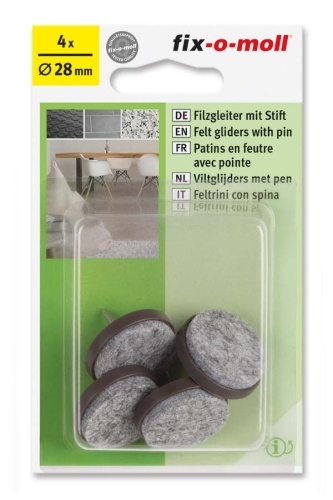 Filzgleiter mit Stift rund 28mm braun fix-o-moll Image