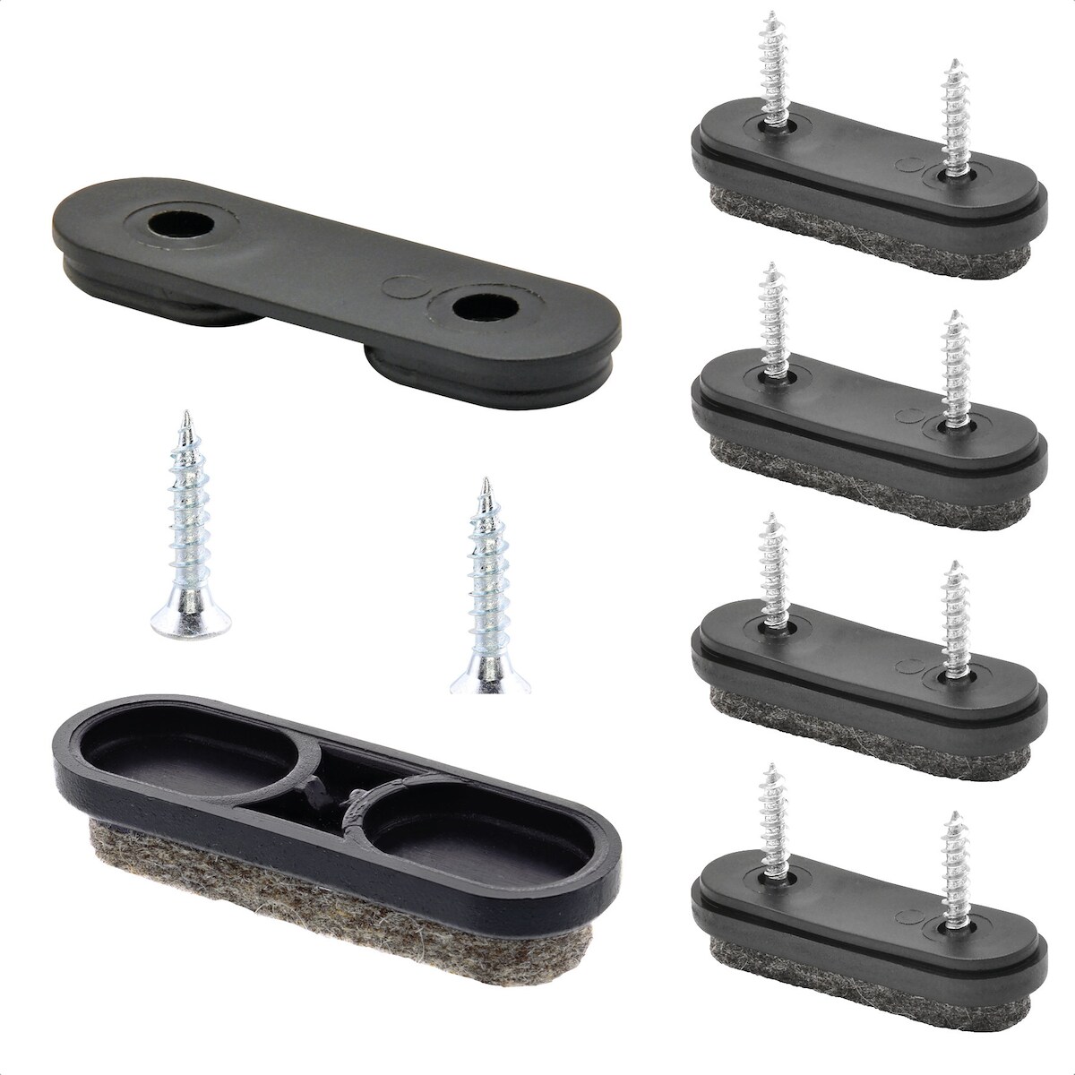 WAGNER QuickClick® Filzgleiter TANDEM ULTRASOFT - 8x Schraube, 4x Basis & Gleiteinsatz Ø 39 x 12 mm, DE Ware - 15781700 Image