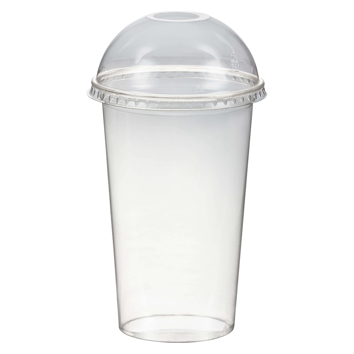 VEPATIM 50x Smoothiesbecher + Domdeckel mit Öffnung 500 ml O 95mm PET glasklar Image