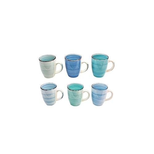 6 Tassen Kaffeebecher Kaffeetasse Kaffeetassen Set Becher Tasse Blau