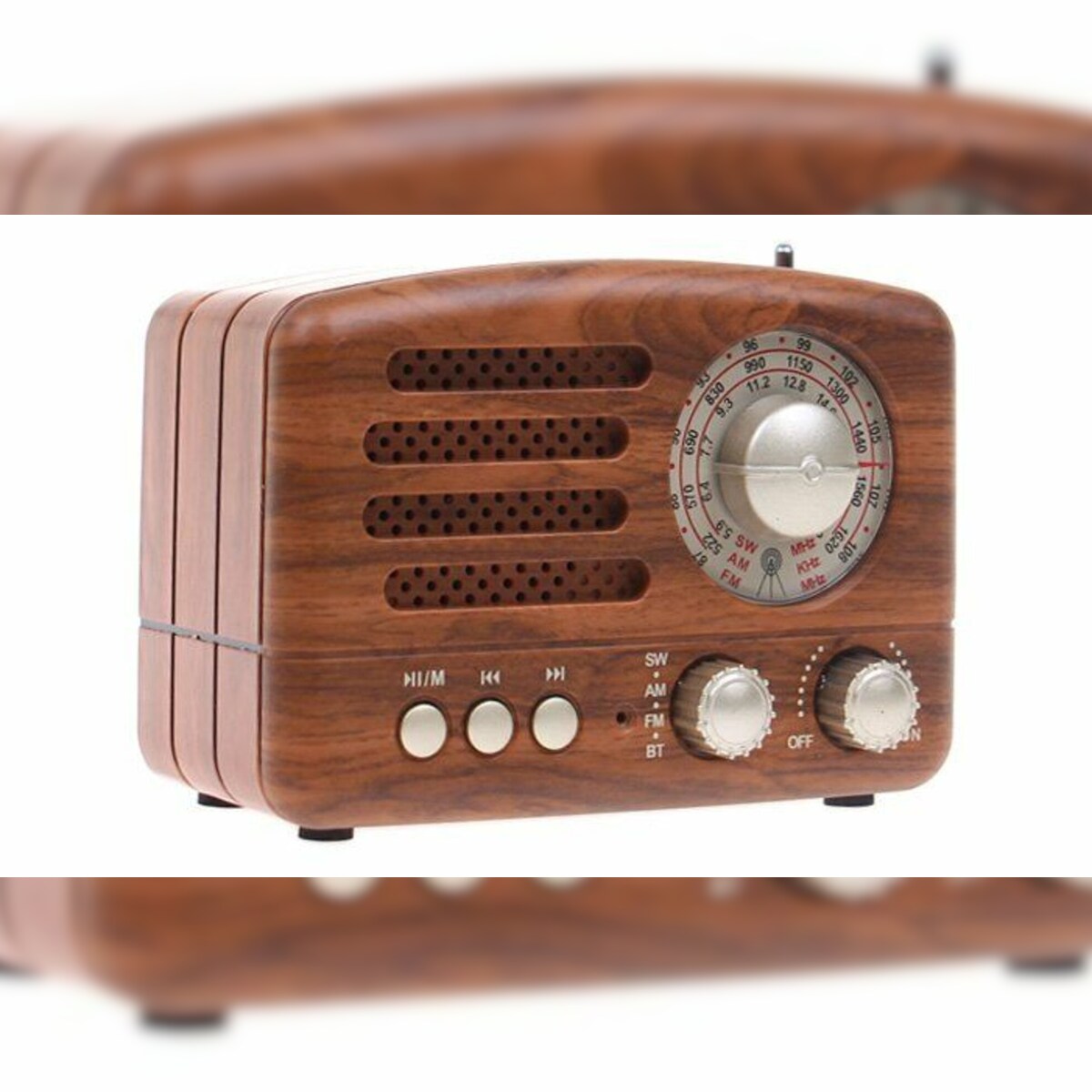 Qivee Drei Band Retro Radio AUX-IN Bluetooth USB/SD/TF Image