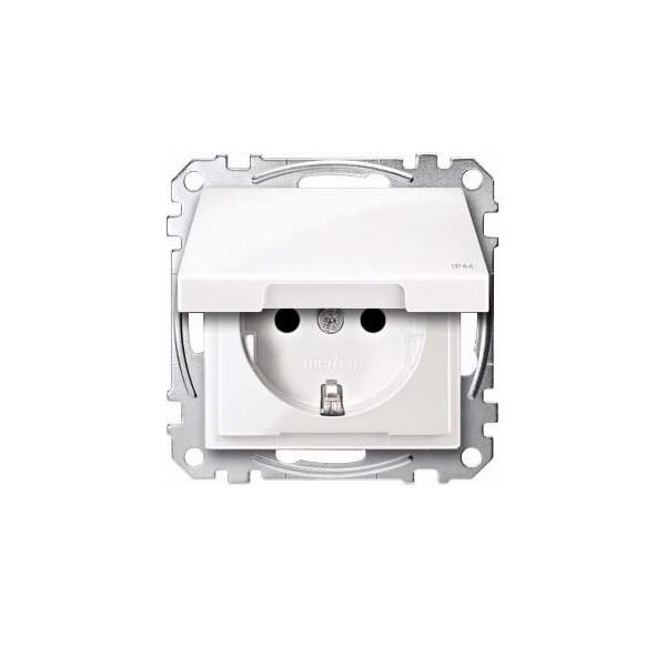 Merten SCHUKO-Steckdose pws/gl MEG2414-0319 Image