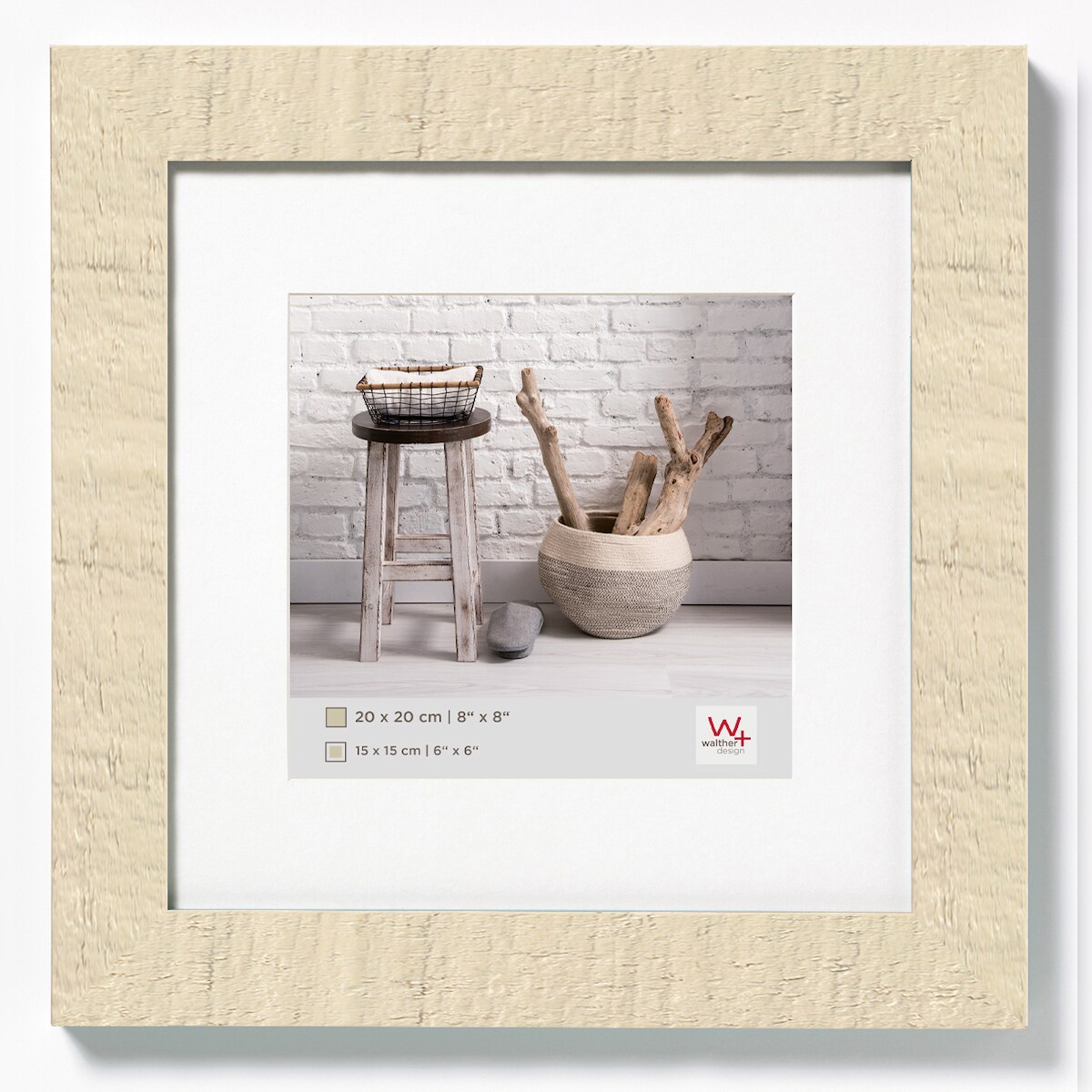 walther + design Home Holz Bilderrahmen 20x20 cm CREMEWEISS Image