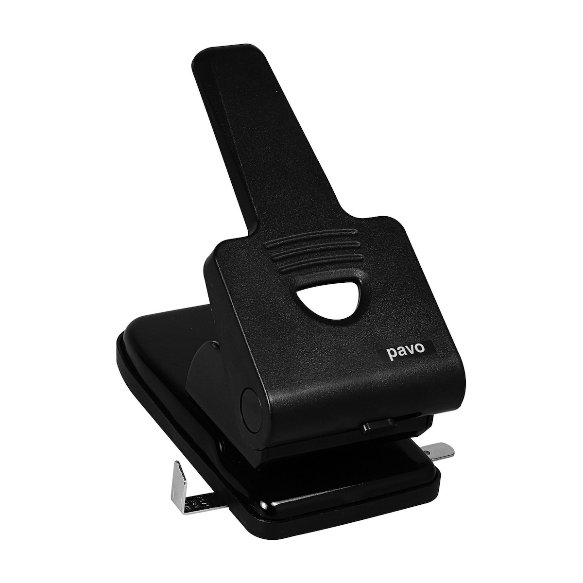 PAVO Profi Bürolocher mit Anschlagschiene für 60 Blatt robustes Gehäuse schwarz Image