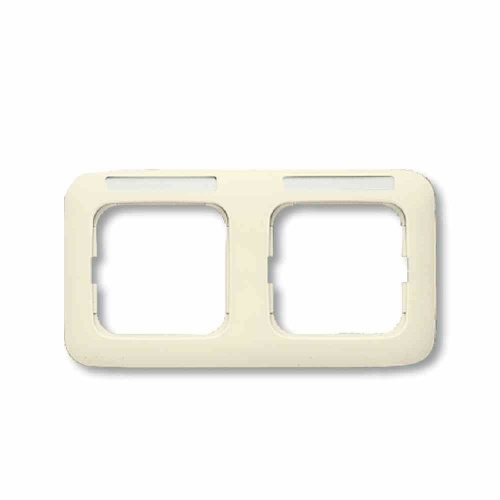 Busch-Jaeger DURO 2000 SI Rahmen, 2f, weiß, glänzend, horizontal, Textfeld/Beschriftungsfläche, Kunststoff, geeignet für Geräteeinbaukanal Image