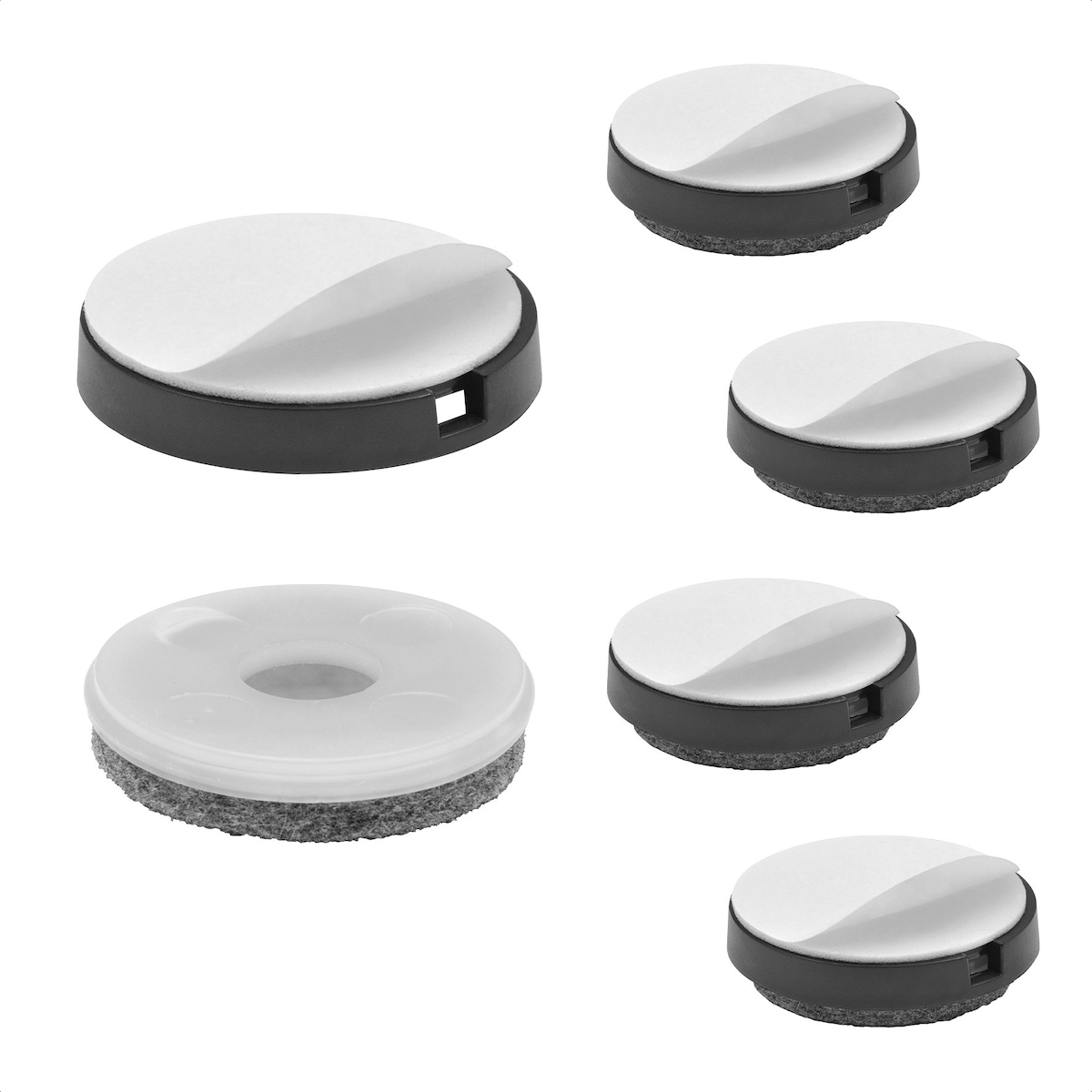 WAGNER QuickClick® Filzgleiter ULTRASOFT - 4er-Set zum Kleben, 4x Basis + 4x Gleiteinsatz Ø 40 mm, DE Ware - 15830500 Image