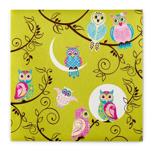 Sovie HOME Serviette Bertha in Kiwi aus Linclass® Airlaid 40 x 40 cm, 12 Stück - Eule Image