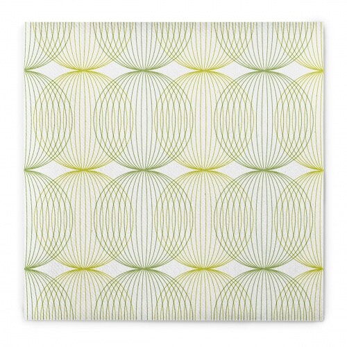 MANK Airlaid Serviette Ludo in Lime-Oliv 40 x 40 cm, 50 Stück - Ornamente Retro Kreise Image