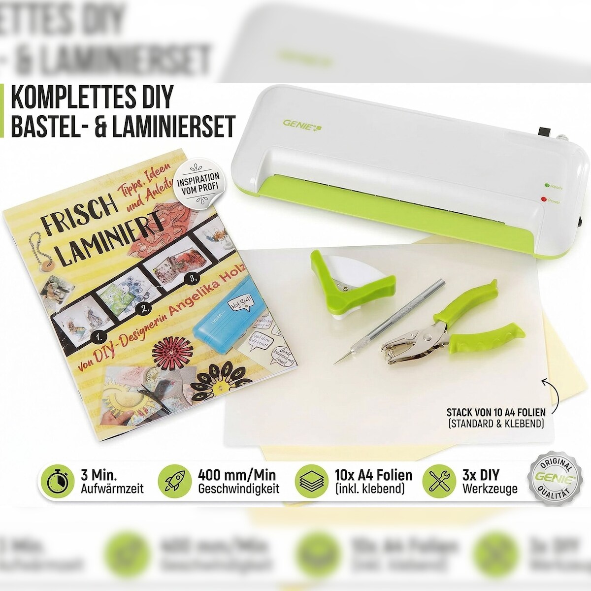 GENIE Laminier Kreativ Set Bastelset Laminiergerät Bastelpaket Kreativset bastel Image
