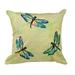 "Liora Manne Illusions Dragonflies Indoor/Outdoor Pillow Green 18"" Square - Trans Ocean Import Co 7IL8S331006"